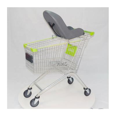 China Unfolding Trolley 125L Supermarket Shopping Trolley With EVA Foamed Baby Sets for sale