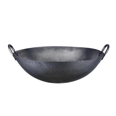 China Large Iron Wok Viable Cooking Chinese Woks Gas Pan Traditional Commercial Black Wok for sale