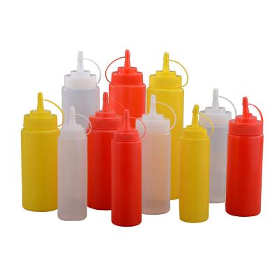 China Sustainable 12oz Sauce Squeeze Food Bottle Plastic Squeeze Pancake Sauce Bottle Bottles 8oz Squeeze for sale