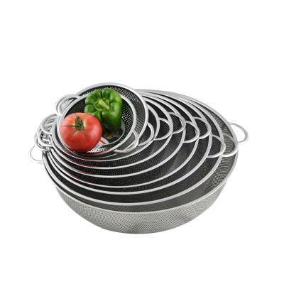 China Sustainable Stainless Steel Basket Strainer Sink Strainer Basket Colander Bowl Metal Strainer For Kitchen for sale