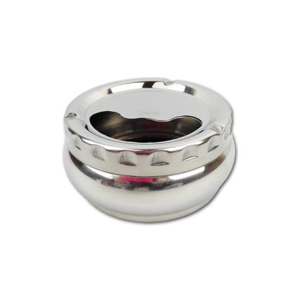 China Stainless Steel Cigarette With Lip Cigar Portable Around Turn Outdoor Custom Table Top Smoking Single Trash Bowl Stainless Steel Ashtray for sale