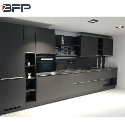 China Good Price Modern BFP Full Color Kitchen Professional Black Acrylic Design Cupboards For Kitchen Furniture Sideboard for sale