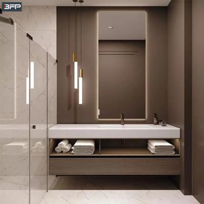 China Modern Freestanding Designs Waterproof Wash Basin Mirrored Bathroom Cabinet Ready for sale