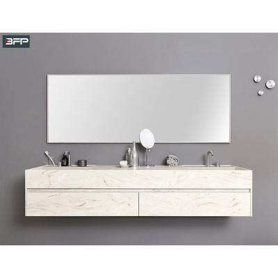 China Modern Commercial Modern Simple Antique Sink Bathroom Cabinet Vanity Mirrored Set for sale