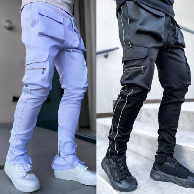 China Custom QUICK DRY Mens Cargo Pants Reflective Pants Men Pants Hip Hop Streetwear Joggers Sweatpants for sale