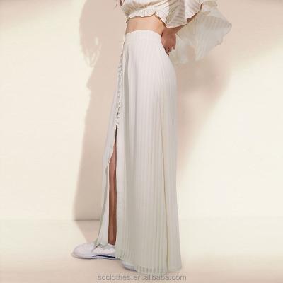 China Plus size one shoulder top and top slit skirt maxi skirt set women long sleeve crop top 2 piece set for female women's suits sets for sale