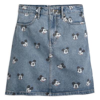 China Disney Breathable Graphic Denim Skirts Falda Animal Light Color Printing Blue Women Mini Dress for sale