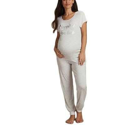 China Wholesale Breathable Maternity Clothes Puffed Edge Pajamas Base Ankle Length Elastic Waist Pants For Pregnant Women for sale