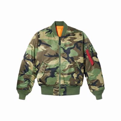 China Army Green Pattern Side Pockets Bomber Jacket QUICK DRY Bulky Reversible Elastic Bottom Plus Size Women Bomber Jacket for sale