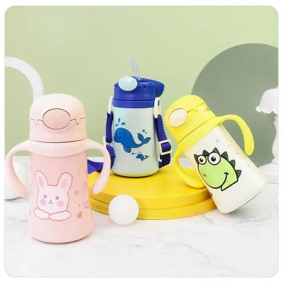 China Bunny Pattern Kids Winter Thermos Cups 400ml Cartoon Insulation Portable Cup Warmer Water Bottle Drink Water Lovely With Handle for sale