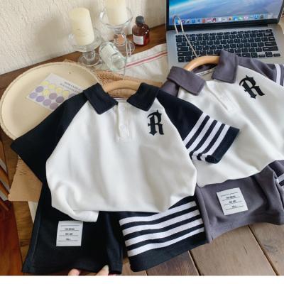 China 2023 Summer New Children's Casual Short-sleeved Children's Clothing Boys' Suit Short-sleeved T-shirt Pants 2 Piece Set for sale