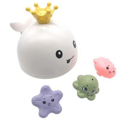 China Hot Sale Kids Bath Toy Whale Toys Automatic Spray Animal Tub Toy Abs Light Up Water Baby Bath Set Toys for sale