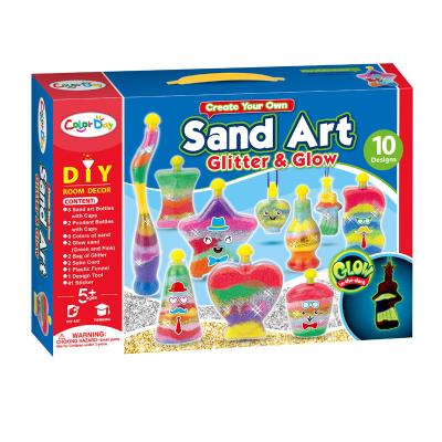 China DIY Toy Best Seller Stem Toys Funny Kids Arts And Crafts Glow In The Dark Sand Art Bottles And Necklaces Sand Art Kit For Kids for sale