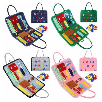 China Soft Activity Board Montessori Kids Felt Busy Learning Travel Basic Educational Baby Skill Dress Sensory Toys For Toddlers Gifts for sale