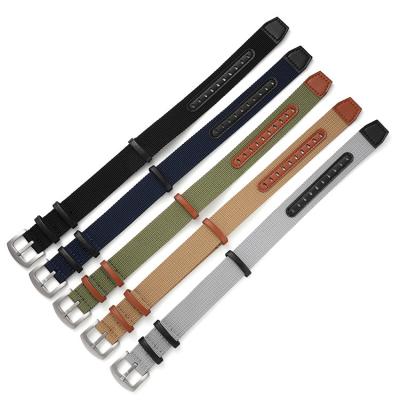 China Luxury Fabric NATO Watch Strap Nylon Genuine Leather Watch Band 20MM 22MM Stock for sale