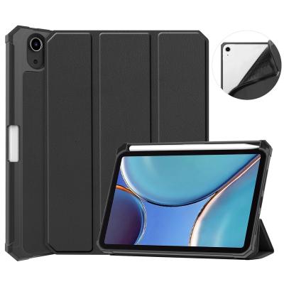 China Fanshion Simple Triple Slim Stand Flip Smart Cover PU+TPU Leather Case For iPad Mini 6 8.3 2021 Soft Shell With Pen Holder for sale