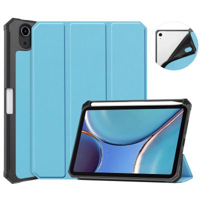 China Fanshion Simple Silicon Smart Cover Shell For iPad Mini 6 8.6 2011 Soft TPU Case With Pen Holder for sale