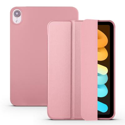 China Fanshion Soft Shell Full Body Simple TPU Protective Flexible Smart Cover For iPad Mini 6 8.3 Slim Triple Stand Case for sale