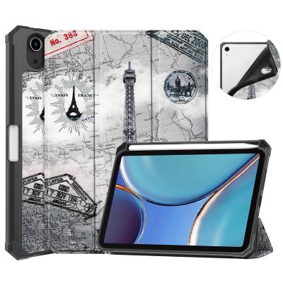 China Fanshion Simple Leather Flip Case For iPad Mini 6 8.3 Smart Cover Silicon Shell With Pencil Slot Built In Mini 6 Protective Skin for sale