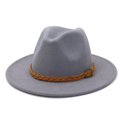 China Felt Hat Ladies Solid Customized Fedora Hat Cowboy Felt Hats for sale