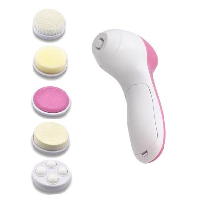 China Acne Treatment OEM Wholesale Deep Cleansing Electric Facial Brush 5 in 1 Face Remover Beauty Facial Brush for sale