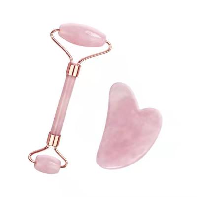 China Face Jade Face Roller Skin Care For Women Peel Roller Real Gua Sha Set Facial Roller Face Message for sale