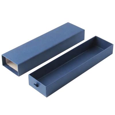 China Reused Materials Custom Logo Materials Book Shape Magnetic Closure Drawer Pen Gift Box Chopsticks Pack Magnetic Pull Pen Box for sale