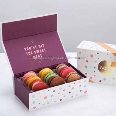 China Recycled Materials Customized Luxury Sweet Cookie Chocolate Cookie Packing Box Macaron Food Gift Box Macaron Packaging Paper Box for sale