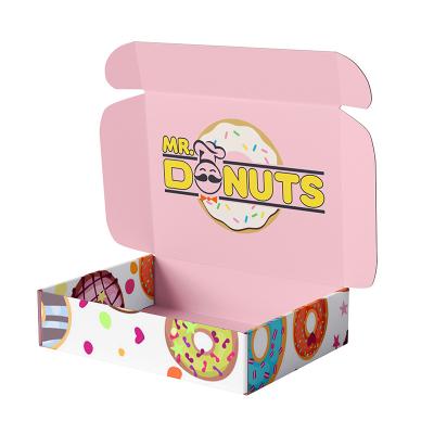 China Recycled Materials High Quality Rigid Donut Take Away Paper Box Luxury Eco Friendly Promotional Customized Printing Box Donut Ad Box for sale