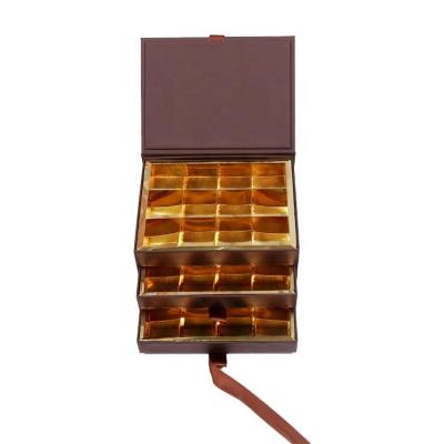 China Luxury Recycled Materials Chocolate Truffle Packaging Boxes With Dividers for sale