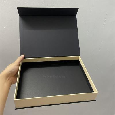 China Custom Luxury Black Paper Cardboard Recycled Magnetic Gift Box Logo Design Handmade Cosmetic Box Materials for sale