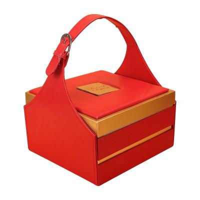 China Luxury handmade specials hand-carry double layer cosmetic gift box gift snack packaging boxes for sale