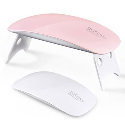 China Home Portable UV Nail Lamp Mini Gel Nail Polish Dryer Rechargeable Mouse Shape LED Nail Lamp Sunmini for sale