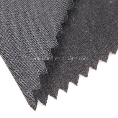 China Soft 100% Polyester 90gsm 130gsm Black Brush Side Bags Super Anti-Static Coating Knit Fabric for sale