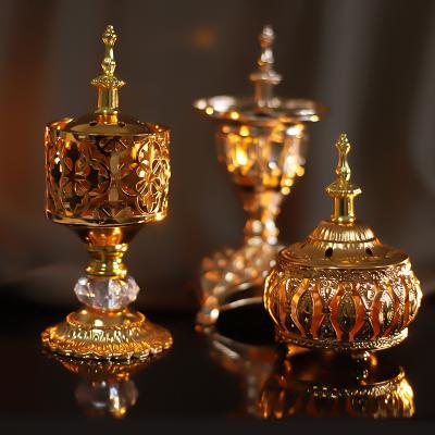 China Middle East Censer Home and Office Metal Censer Luxury Golden Arabic Arabian Censer for sale