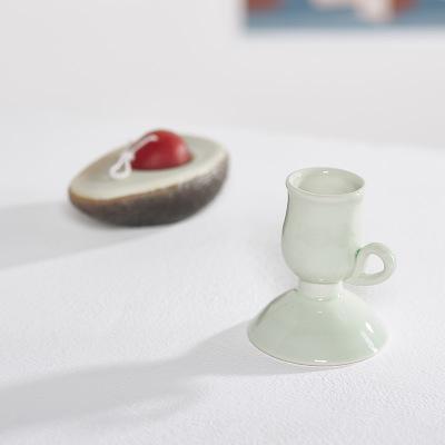 China Decor INS Style Romantic Cheap Ceramic Candle Holder for sale