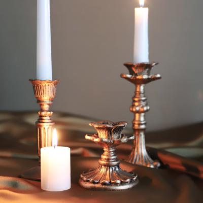 China Classic Decor Vintage Resin Candle Holders Tealight Holder Pillar Candle Holders for sale