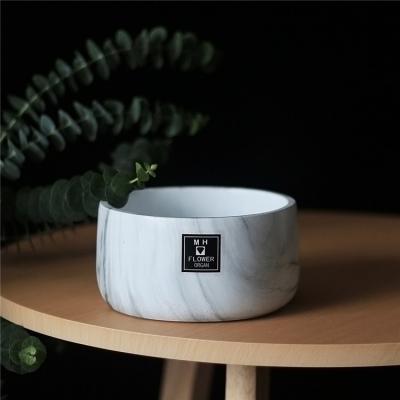 China Vintage American Simple Design Style Garden White Marble Flower Pot For Plants for sale