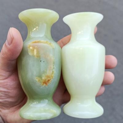 China Minimalist Crystal Vase Afghanistan Jade Vase Jasper Quartz Stone Jardiniere Natural Green Crystal for Flower Home Decoration for sale