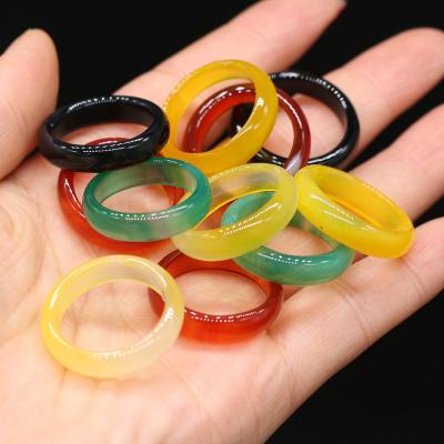 China CLASSIC Stone Rings Jewelry Diversity Stones Two Kinds Of Natural Stone Charms Rings Unisex Patterns Circle for sale