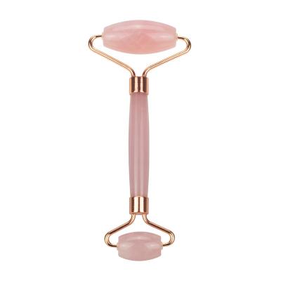 China Whitening Best Hot Selling High Quality Therapy Jade Stone Natural Pink Facial Jade Rose Quartz Facial Roller Body Anti Aging Wholesale for sale