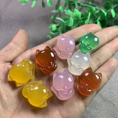 China CLASSIC Natural Jade Fox Pendant Women Fine Jewelry Certified Jades Stone Accessories Chalcedony Pink White Yellow Green Red Pendants for sale