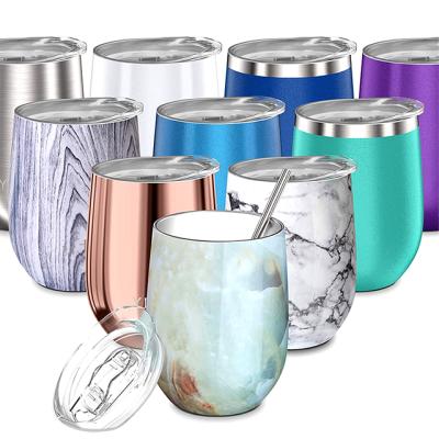 China Wholesale Stainless Steel 12OZ Disposable Sublimation Mugs Vacuum Insulated Wine Tumbler Cups Coffee Swig Mug With Lid for sale