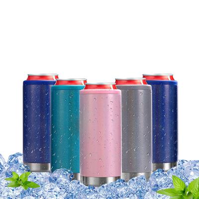 China Newest Stainless Steel Disposable 12oz Vacuum Cola Can Cooler Tumbler Cups for sale