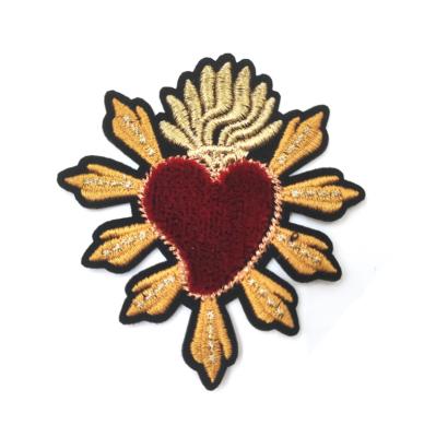 China Other GUGUTREE Embroidery Toothbrush Sequins Heart Patches Badges Applique QYC-2010271 for sale