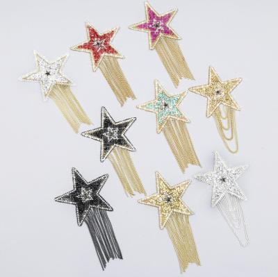 China GUGUTREE Handmade Embroidery Star Sequined Patches, Stars Embroidered Beaded Patch, Appliques, Badges ZS-2010223 for sale