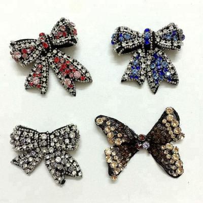 China Handmade embroidery bowknot appliques, brooch, butterfly beaded patches, beads badges KZ-2092810 for sale