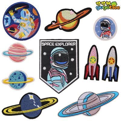 China 3D Patches Insect Satellite Planets Space Astronaut Embroidery Rockets Satellite Patches For Boys Clothes Coats Of Arms for sale