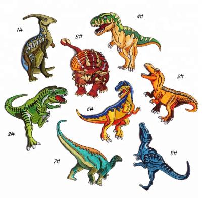 China 3D GUGUTREE iron on dinosaur patch, embroidery dinosaur patches, embroidered animal badges for sale