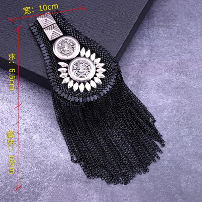 China 1 Piece 3D Epaulet Price Snap Brooch Breastpin Tassels Shoulder Panel Metal Patch Badges Applique Patch For Apparel N2 for sale